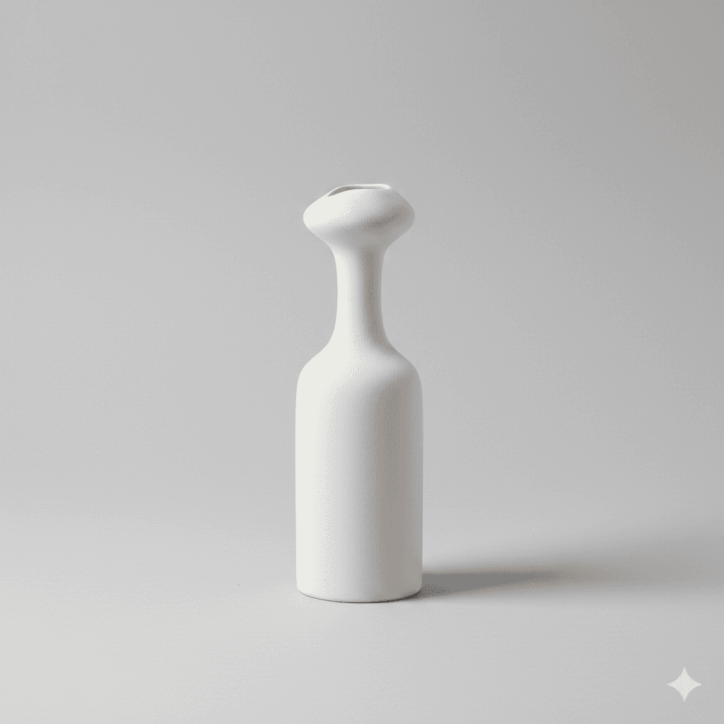 Ceramic Flower Vase (Matte White)