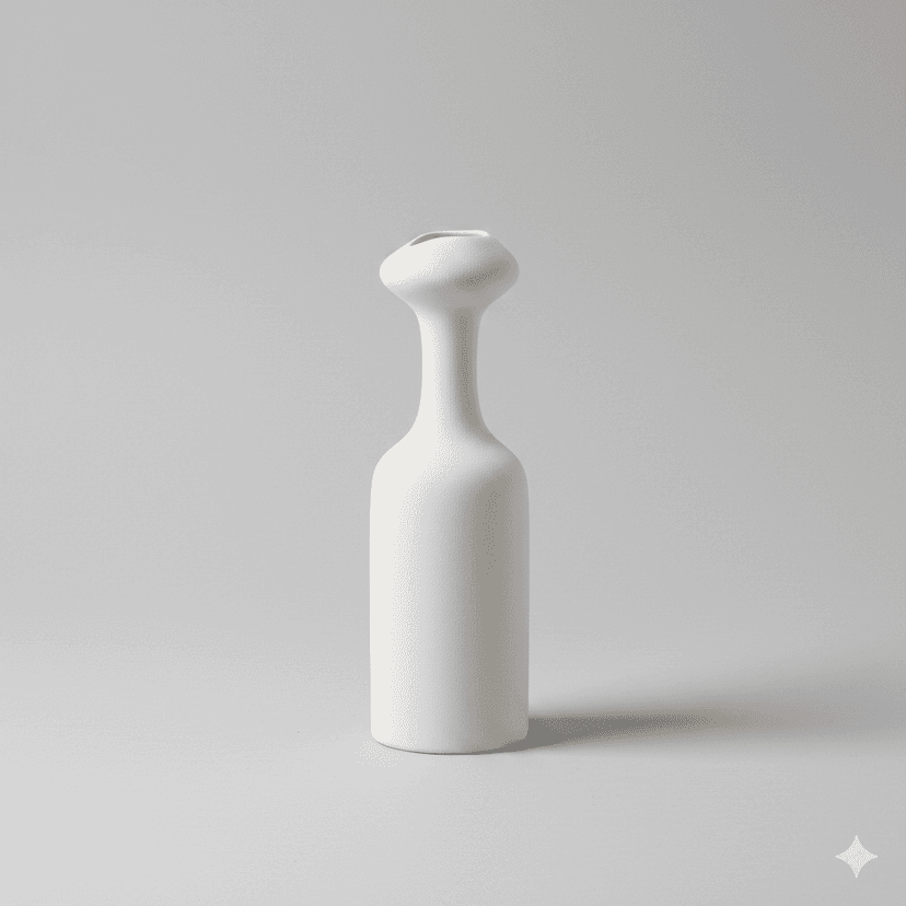 Ceramic Flower Vase (Matte White)