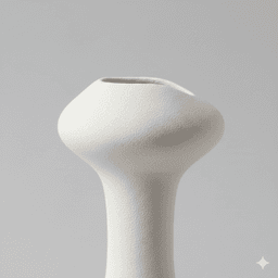 Ceramic Flower Vase (Matte White) view 3