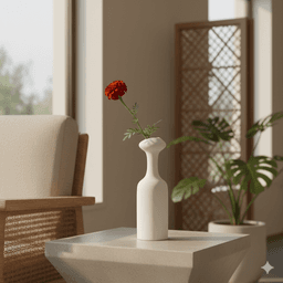 Ceramic Flower Vase (Matte White) view 4