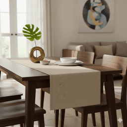 Table Runner (Cotton, Beige) view 4