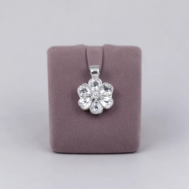 Imitation Crystal-Style Floral Pendant