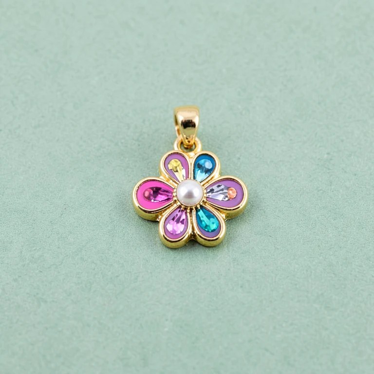 Imitation Enamel Flower Pendant