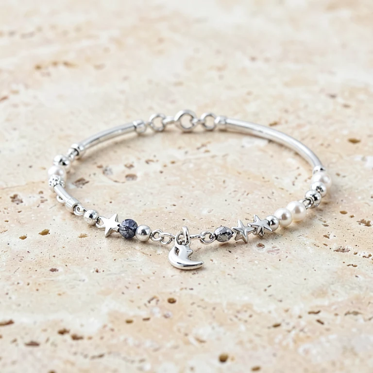 Imitation Silver-Tone Charm Bracelet