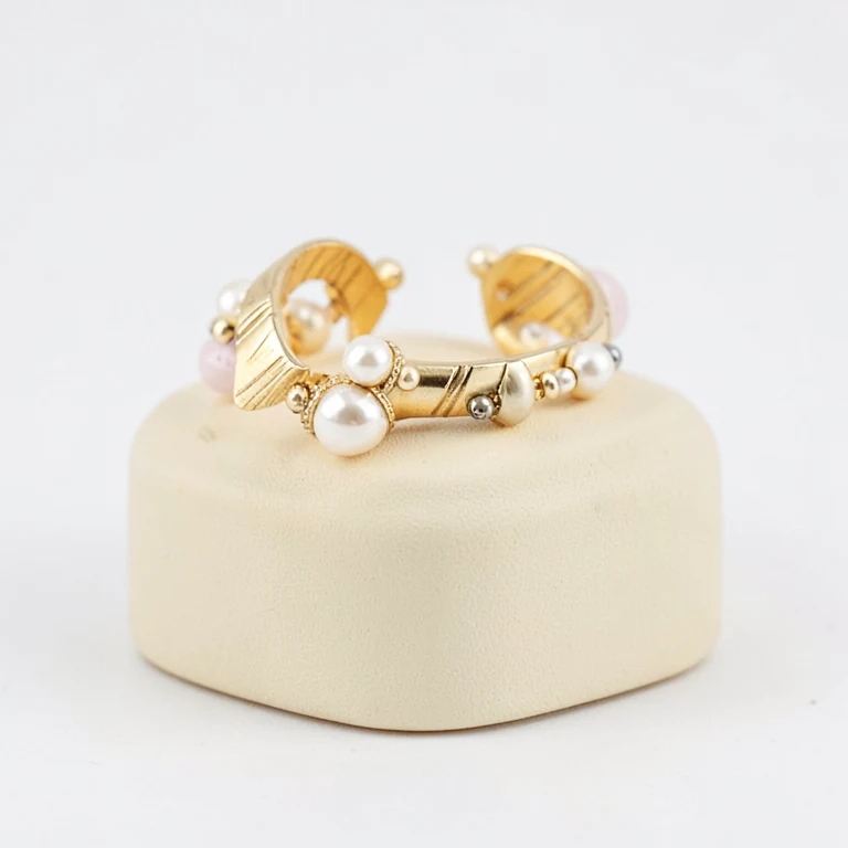 Imitation Gold-Tone Textured Bangle Pair
