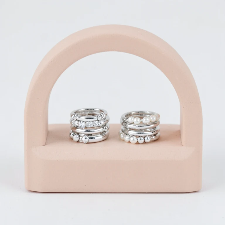 Imitation Crystal-Style Stack Ring Set