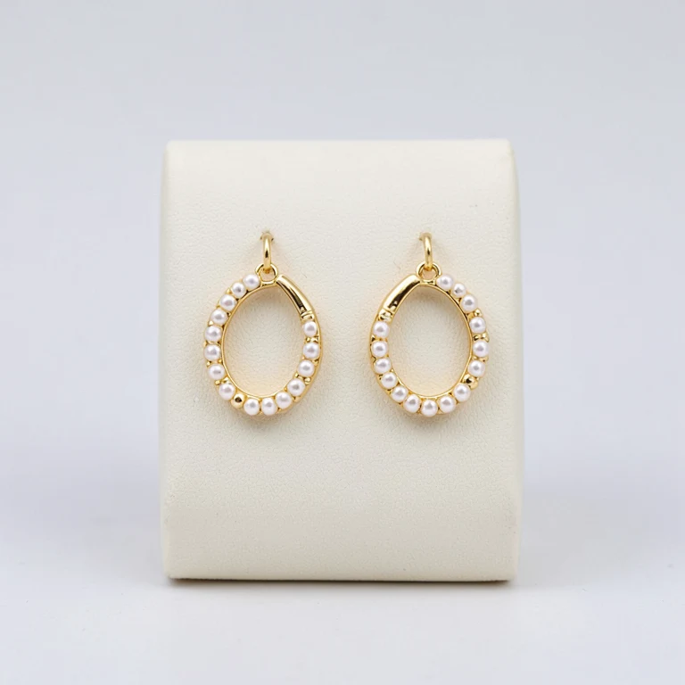 Imitation Gold-Tone Crescent Chandbali Earrings