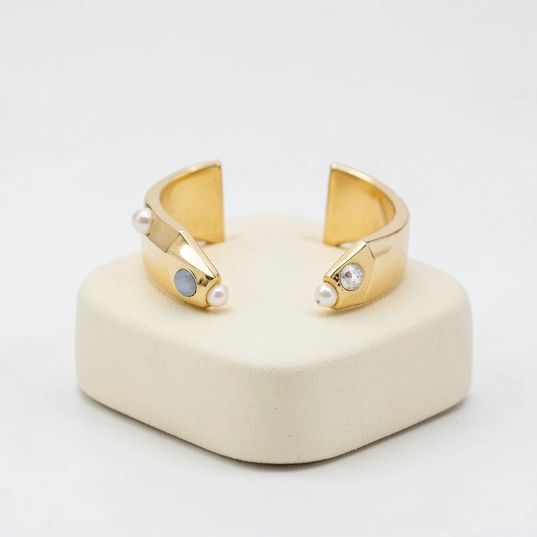 Imitation Gold-Tone Geometric Cuff Bracelet
