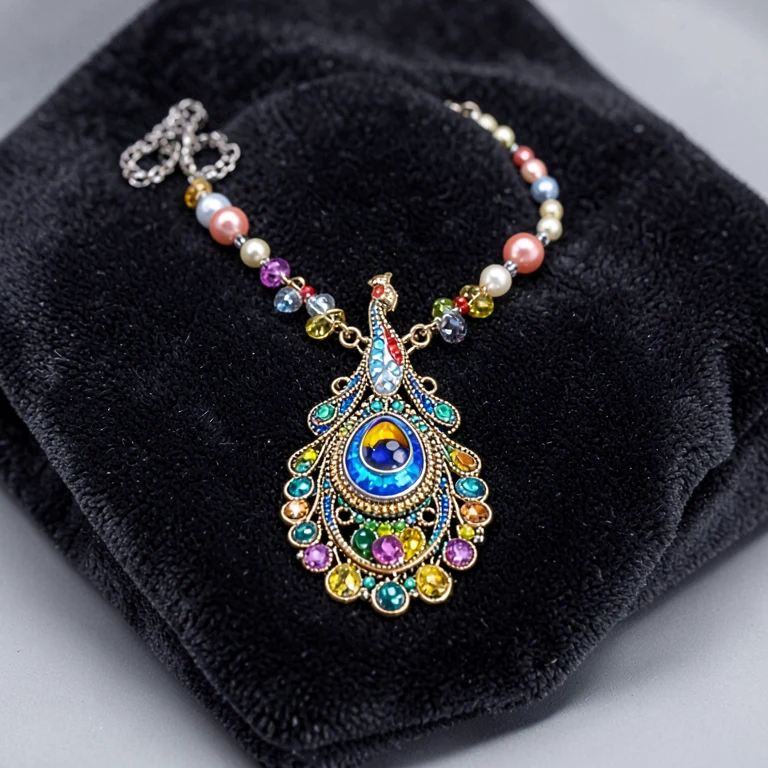 Imitation Kundan-Style Peacock Maang Tikka