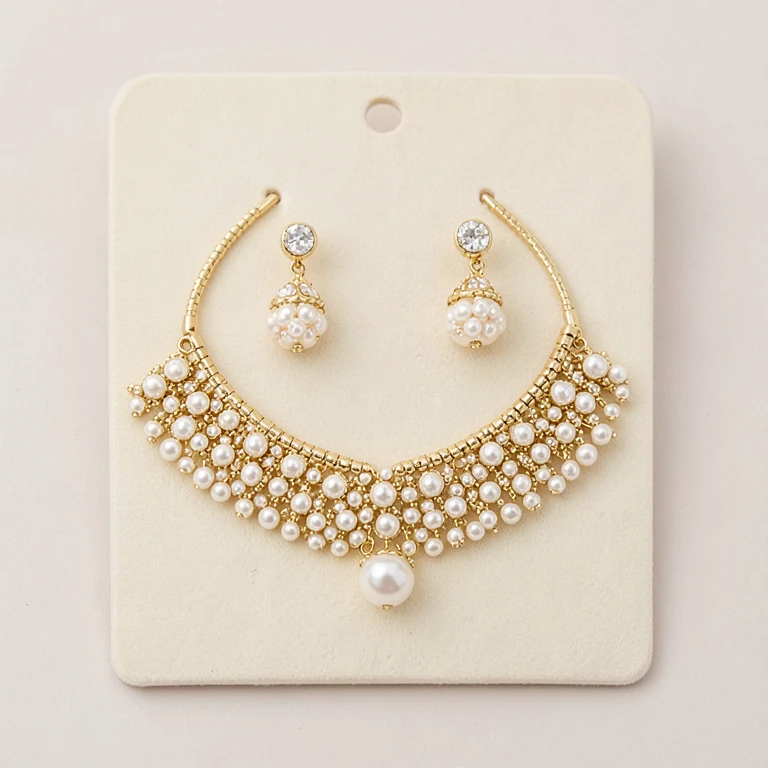 Imitation Kundan-Style Choker Necklace Set