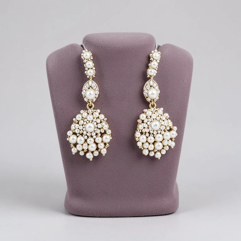 Imitation Kundan-Style Maang Tikka and Earring Set