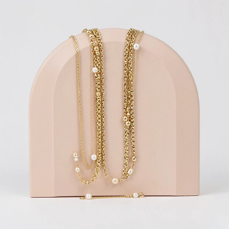 Imitation Gold-Tone Layered Chain Necklace