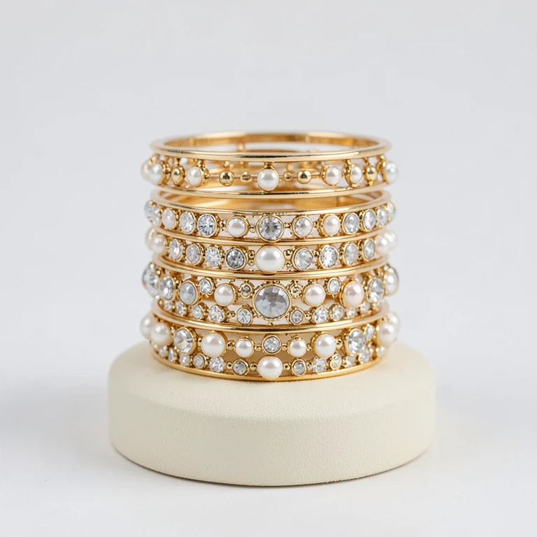 Imitation Crystal-Style Premium Bangle Stack