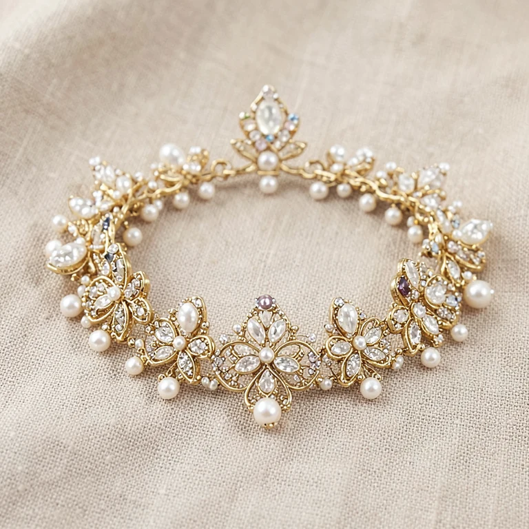 Imitation Kundan-Style Sheeshphool Hair Chain