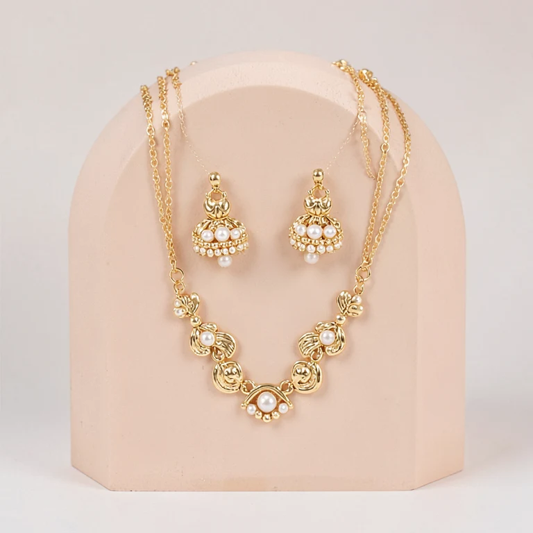 Imitation Temple-Style Layered Necklace Set
