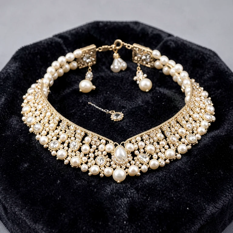 Imitation Faux Pearl Bridal Choker Set