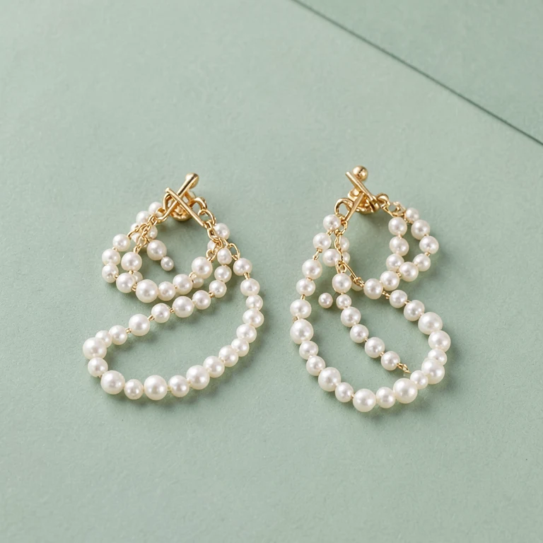Imitation Faux Pearl Shoulder Brooch Set
